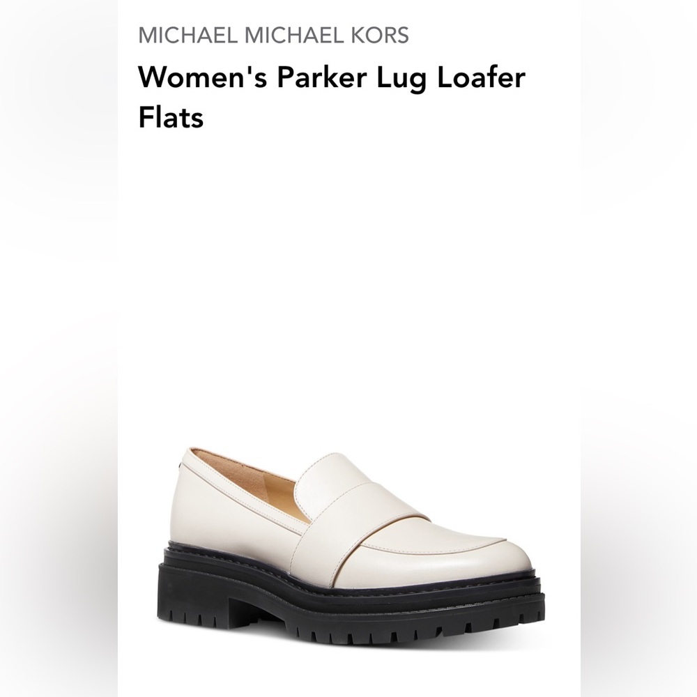 Michael Kors Women's Parker Lug Loafers, Cream, Size 8